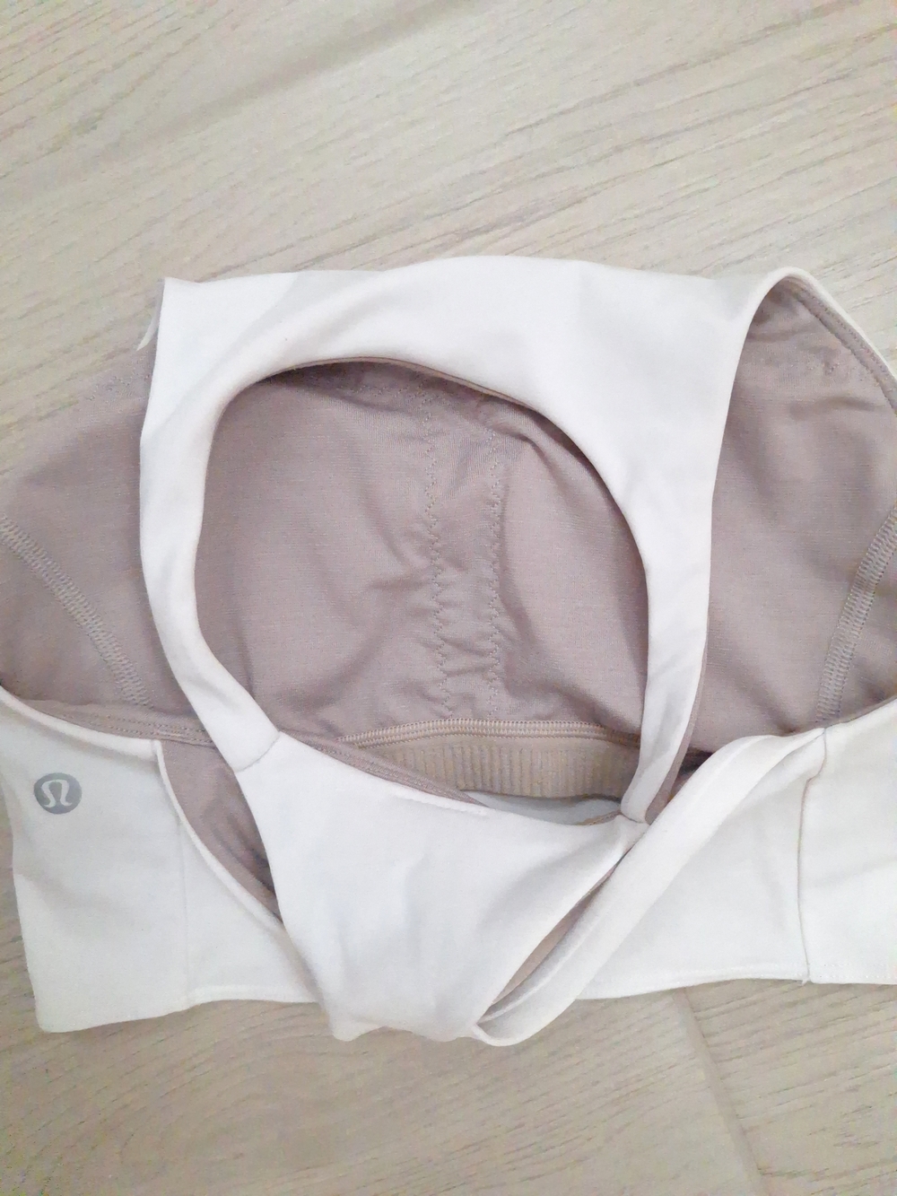Lululemon Strong Lines White Strappy High Neck Bra Medium Support Size 4 - Picture 6 of 7